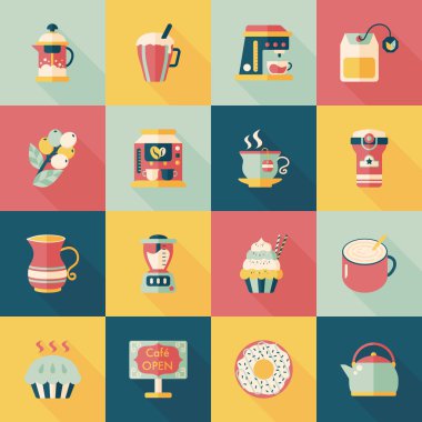 Kahve ve çay ikonu seti