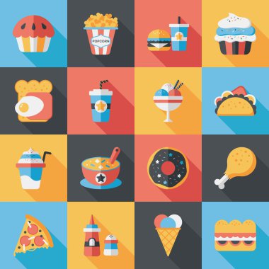 Fastfood ve içecekler Icon set