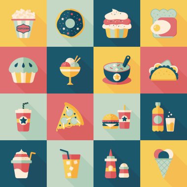 Fastfood ve içecekler Icon set