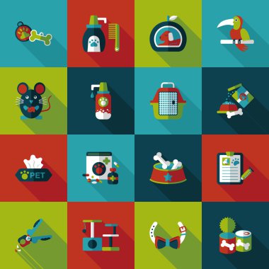 Evde beslenen hayvan ve hayvan hastalıklarıyla ilgili simgeler ayarla