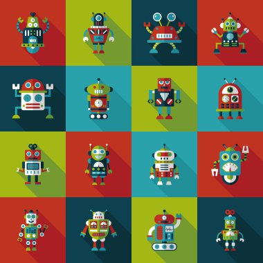 robot ve yapay zeka Icons set