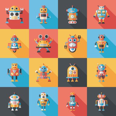 robot ve yapay zeka Icons set