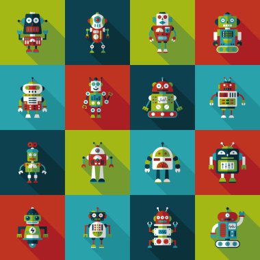 robot ve yapay zeka Icons set