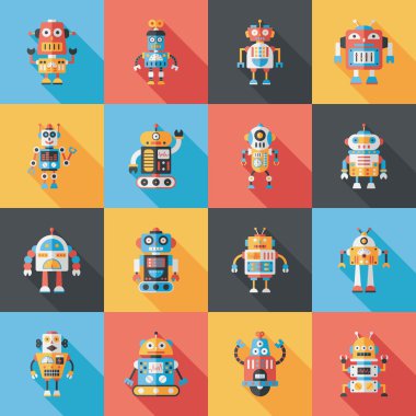 robot ve yapay zeka Icons set