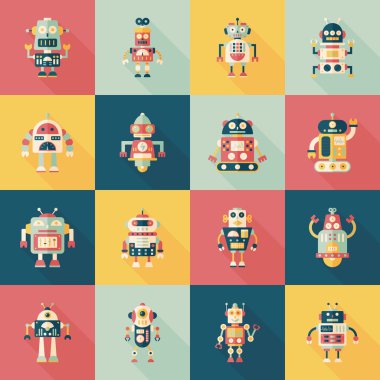 robot ve yapay zeka Icons set