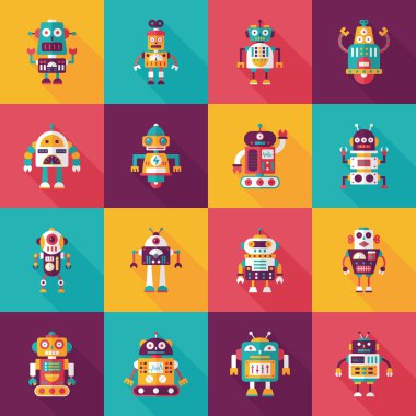 robot ve yapay zeka Icons set
