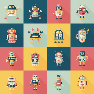 robot ve yapay zeka Icons set