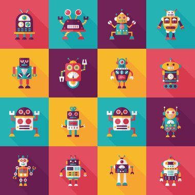 robot ve yapay zeka Icons set