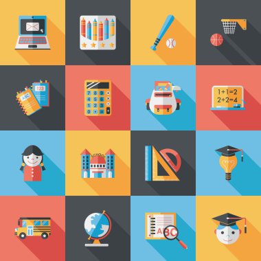 okul ve eğitim Icons set