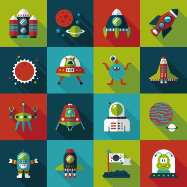 Uzay ve asyronomy Icons set