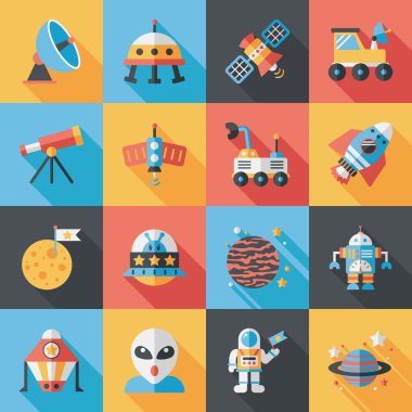 Uzay ve asyronomy Icons set