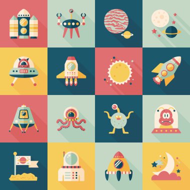 Uzay ve asyronomy Icons set