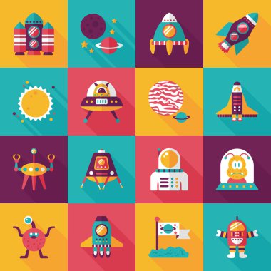 Uzay ve asyronomy Icons set