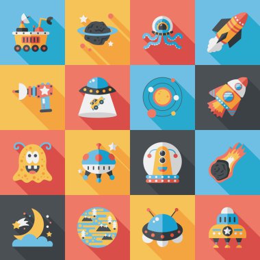 Uzay ve asyronomy Icons set