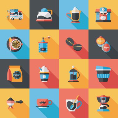 Kahve ve çay ikonu seti