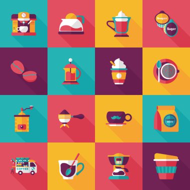 Kahve ve çay ikonu seti