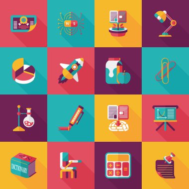 okul ve eğitim Icons set