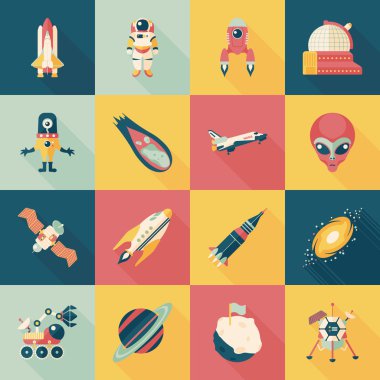 Uzay ve astronomi Icons set