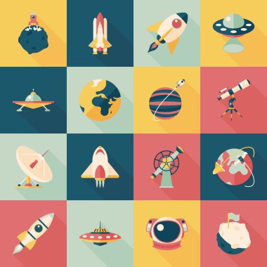 Uzay ve astronomi Icons set