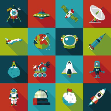 Uzay ve astronomi Icons set