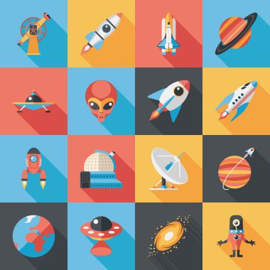 Uzay ve astronomi Icons set