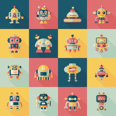 robot ve yapay zeka Icons set