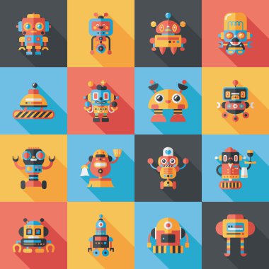 robot ve yapay zeka Icons set