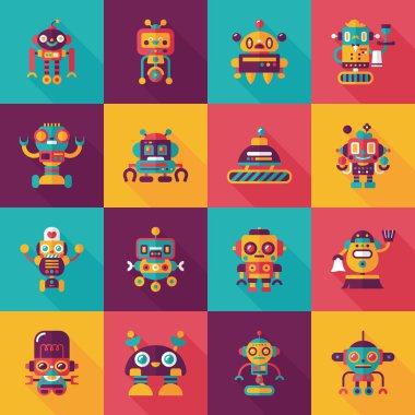 robot ve yapay zeka Icons set