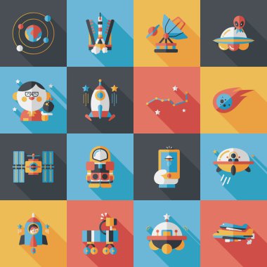 Uzay ve asyronomy Icons set