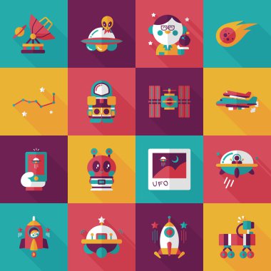 Uzay ve asyronomy Icons set
