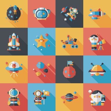 Uzay ve asyronomy Icons set