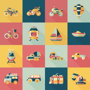 Ulaşım ve araç Icons set