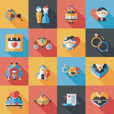 Düğün ve evlilik Icons set