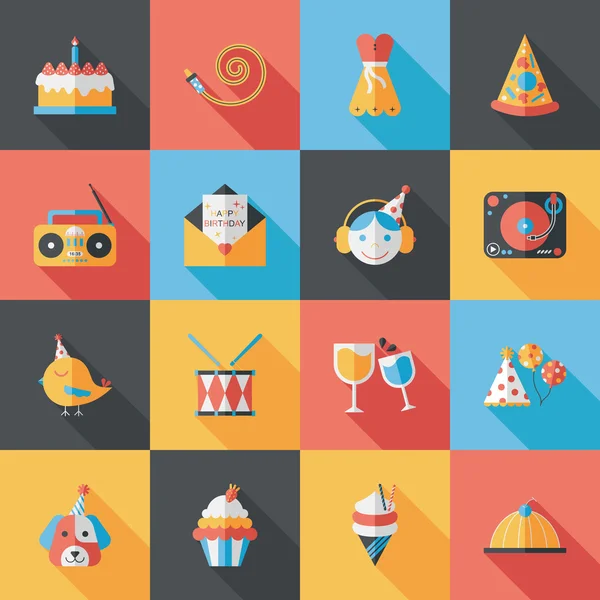 Viering en verjaardag icons set — Stockvector