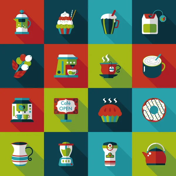 Conjunto de iconos de café y té — Vector de stock