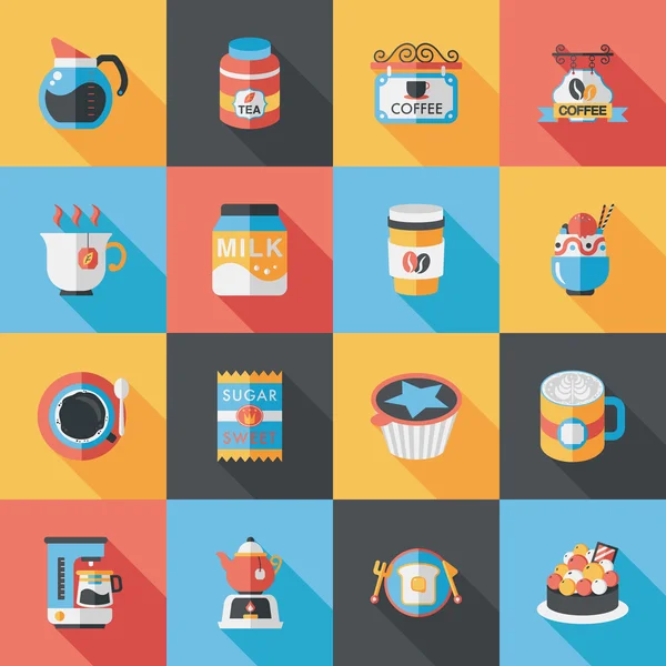 Ensemble d'icônes café et thé — Image vectorielle