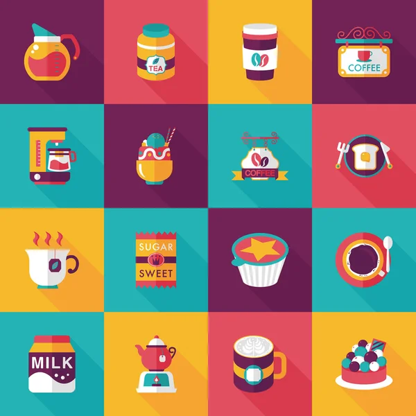 Ensemble d'icônes café et thé — Image vectorielle