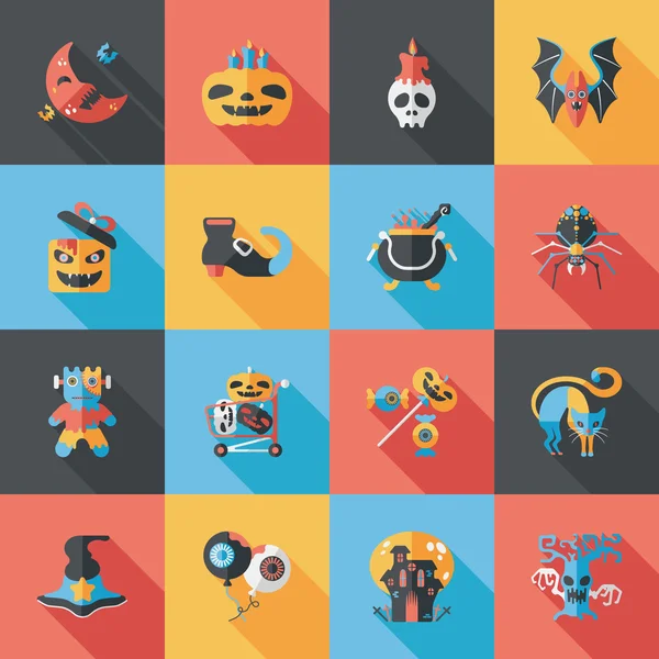 Conjunto de iconos de fiesta de Halloween feliz — Vector de stock