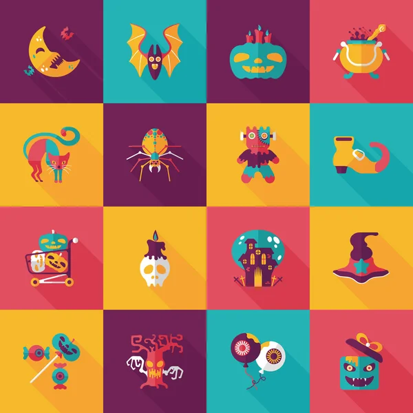 Happy halloween party icons set — Stock Vector