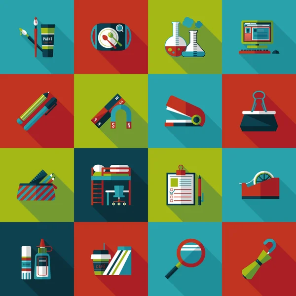 Conjunto de iconos escolares y educativos — Vector de stock