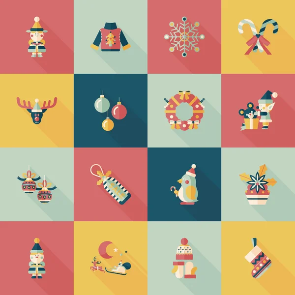 Conjunto de iconos de Navidad e invierno — Vector de stock