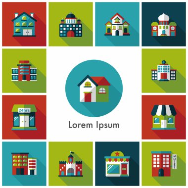 Bina ve mağaza Icons set