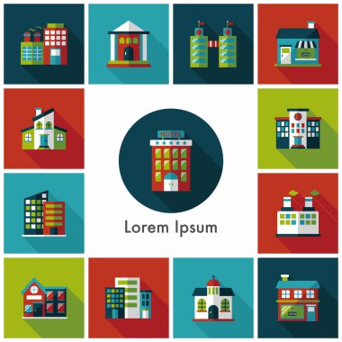 Bina ve mağaza Icons set