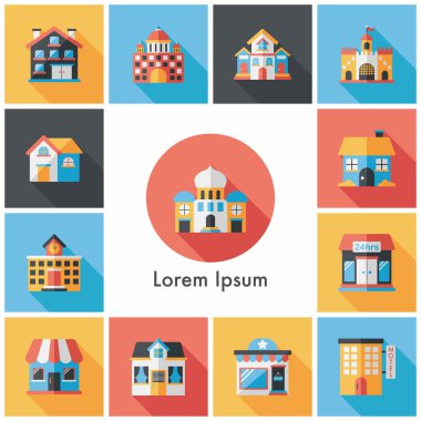 Bina ve mağaza Icons set