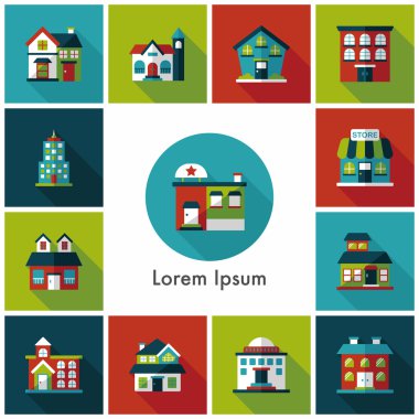 Bina ve mağaza Icons set