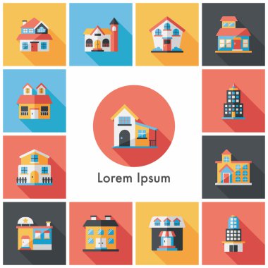 Bina ve mağaza Icons set