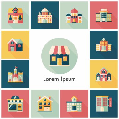 Bina ve mağaza Icons set