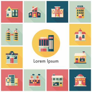 Bina ve mağaza Icons set