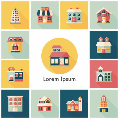 Bina ve mağaza Icons set