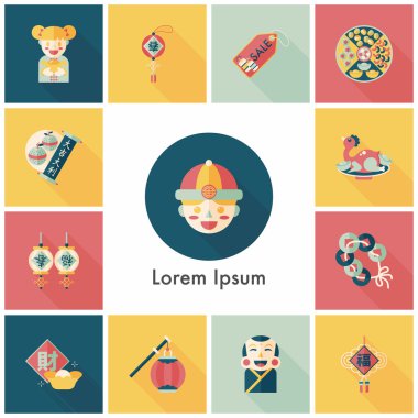 Çin yeni yılı Icons set